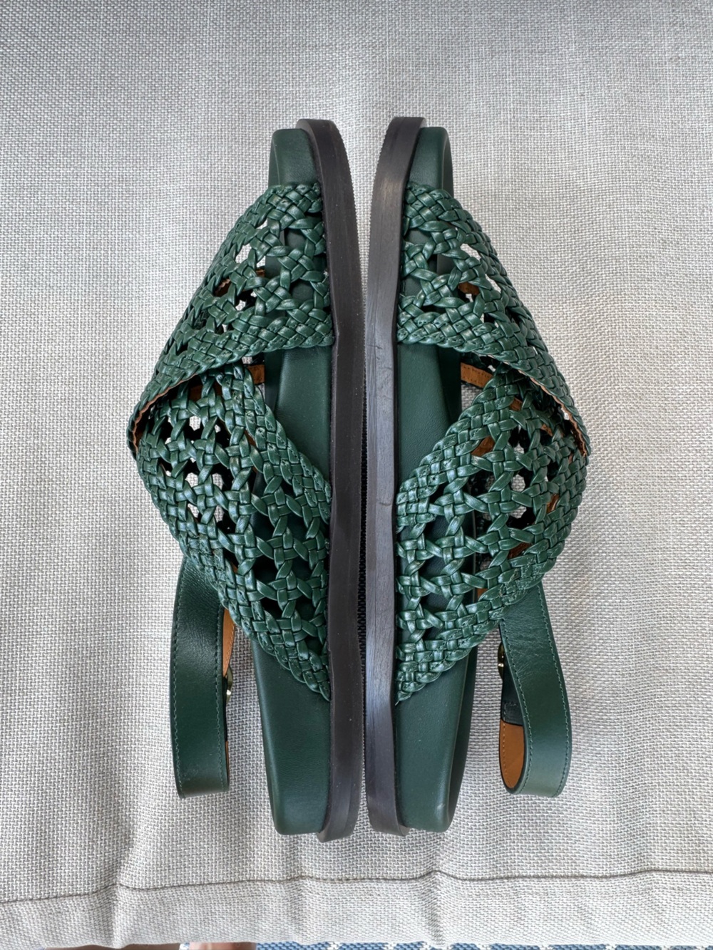 Sézane Tilda Sandal Forest Green 9 NEW - Picture 2 of 5